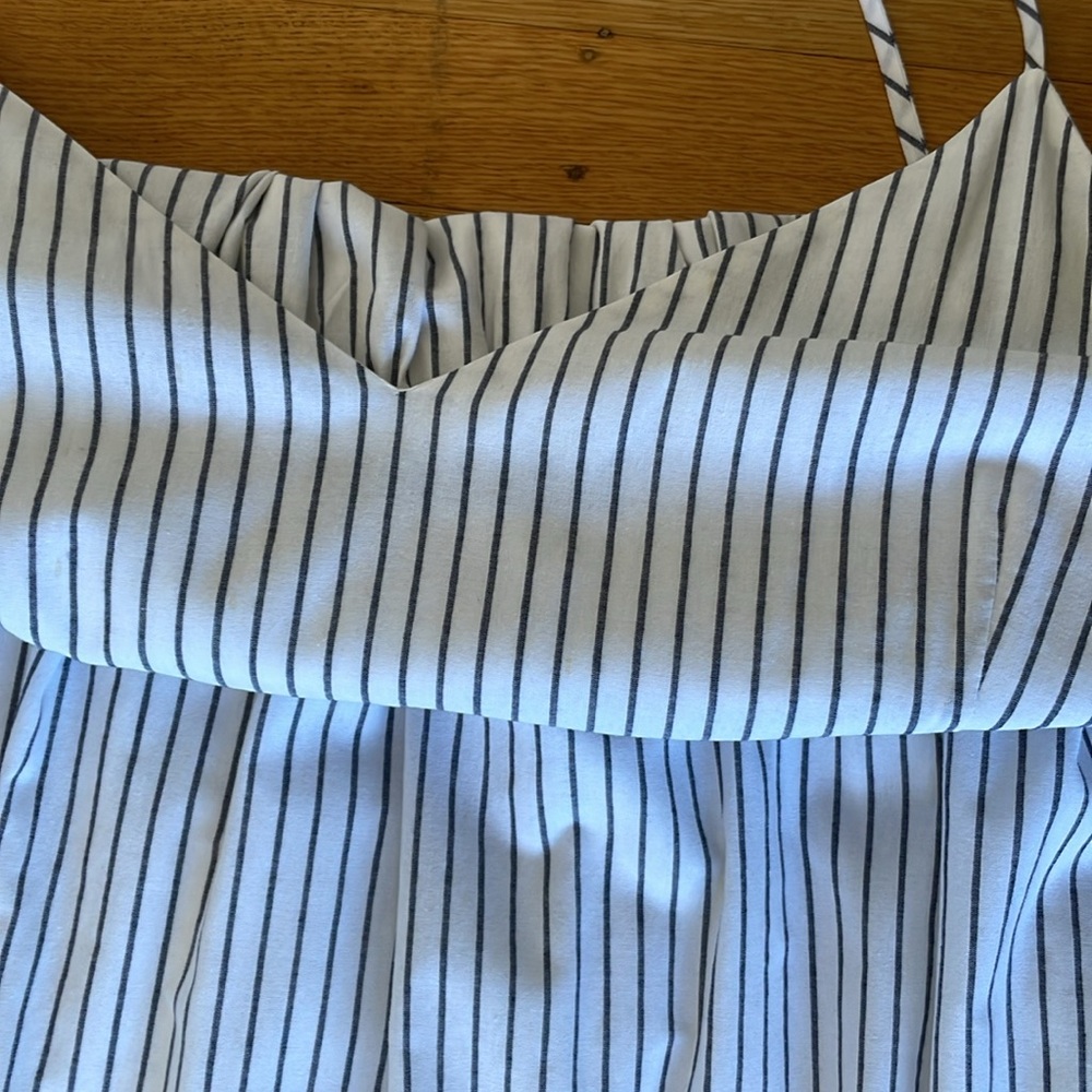 Jenni Kayne Cove Maxi Dress White with Navy Stripe Sz L - Picture 3 of 5